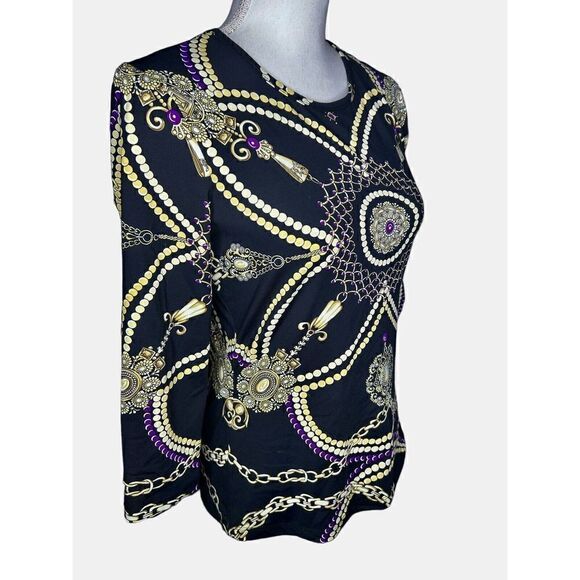 J. MCLAUGHLIN Catalina Cloth Pearl Jewelry Signature Shirt Top Size Small - Picture 2 of 5